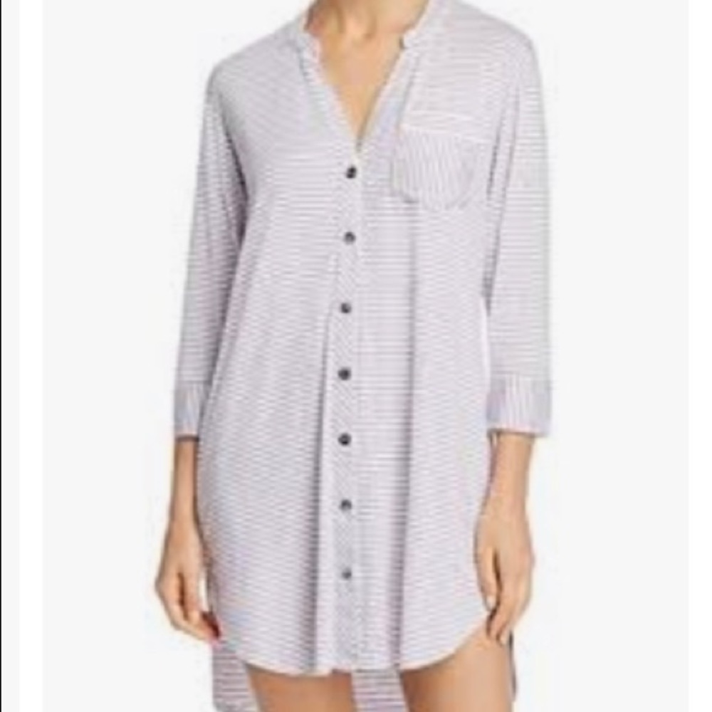 UGG XL Vivian Nightshirt Stretch Striped Button Up